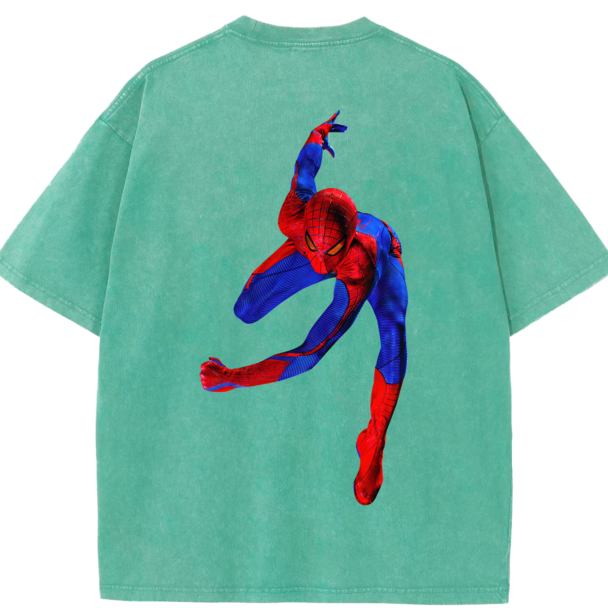 （画像用） Spider Man スパイダーマン 綿100% ヴィンテージ風 半袖Tシャツ（背面プリント）